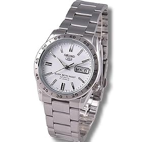 Men's, Seiko, 5 Series, White Dial, All Stainless Steel SNKD97K1