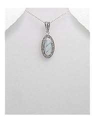 Marcasite Pendant Necklace In 92.5 Sterling Silver