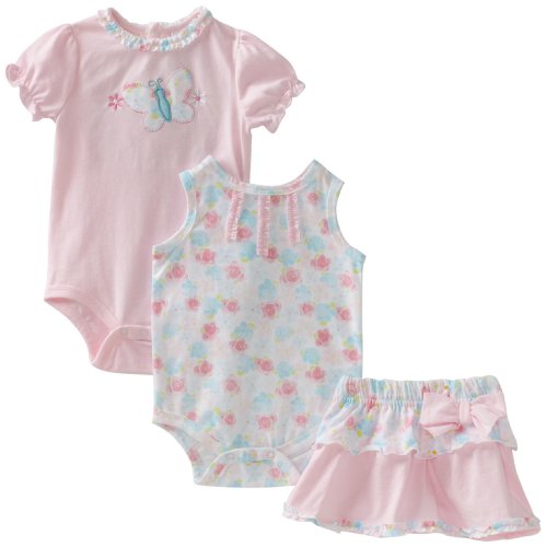 Babyworks Baby-Girls Newborn 3 Piece Double Creeper Set, Pink, 3-6 Months