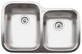 Blanco 513-614 BlancoNorstar Double Bowl Medium Offset Kitchen Sink, Stainless Steel