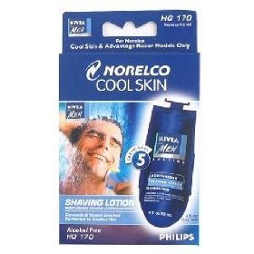 shaving cream for electric shaver:Philips/Norelco HQ170 HQ-170 Cool Skin 5-Pack Nivea Shaver Lotion Cartridges