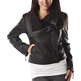 Mossimo® Black: Drape Collar Moto Jacket - Black