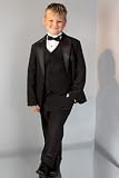 Boys Black Tuxedo Set with Five Pieces