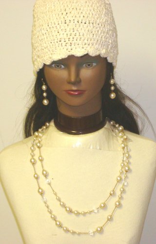 Click here to buy Two Strand Ivory Fresh Water Pearl Necklace with Matching Earrings for Women and Teens Offered in....
