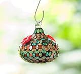 Bird Brain - Hummingbird Feeder ~ MARRAKECH PETALS ~ Mosaic Glass - Hummingbird Nectar Feeder - 10101212