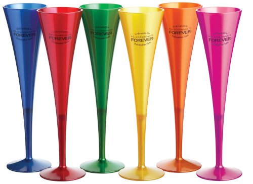 Childrens Toyshop   : Multicoloured Unbreakable Champagne Flutes - 6 Pack