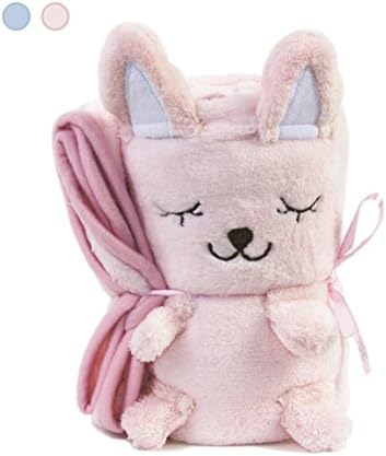 Observ Pink Cat Baby Blanket - Ultra Soft and Lightweight Stroller and Crib Blanket for Girls