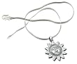 Sun Pendant Silver Chain Necklace Romantic Gift 1.5 inches