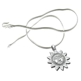 Pendant Chain Necklace in Sterling Silver Romantic Gift 1.5 inches - Gift for Her