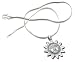 Sun Pendant Silver Chain Necklace Romantic Gift 1.5 inches