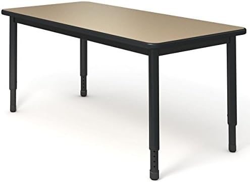 Paragon Furniture AWR2460-400-Z-R Two Station All Welded Desk Table Top, Wisdom Frame, Fire Truck Red Edge, Burnt Strand