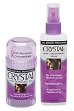 Crystal Body Stick and Spray Body Deodorant Pack, 4-Ounce Spray Bottles and 4.25-Ounce Stick (Pack of 2)