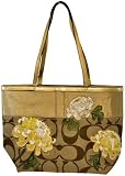Coach Khaki Gold Flowers Tote 12204BKHGD