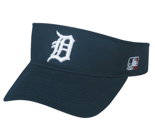 MLB ADULT Detroit TIGERS Home Navy Blue VISOR Adjustable Velcro TWILL New