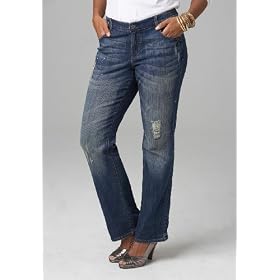 Avenue Plus Size Distressed Sparkle Boyfriend Jeans