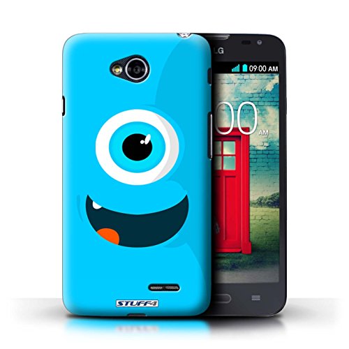 KOBALT® Protective Hard Back Phone Case / Cover for LG L70/D320 | Blue Design | Monsters Collection