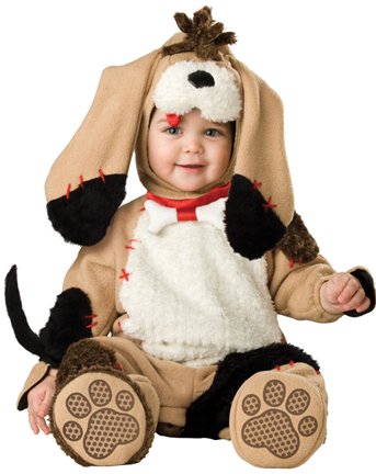Lil Characters Infant Puppy Costume, Tan/Black/White