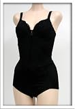 Jasmin $48 BLACK SATIN FLORAL BODYSUIT #3674 36A 38A 40A