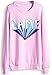 Sheinside Women's Pink Round Neck Letters Patterns Print Sweatshirt