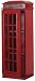 Benzara 95827 London Telephone Red Booth Cd- Dvd Holder Cabinet 30 In.H