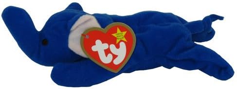 TY Teenie Beanie Babies Royal Blue Peanut the Elephant Stuffed Animal Plush Toy