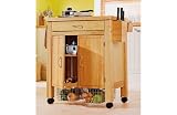 Deluxe Rubberwood Wooden Kitchen Trolley.
