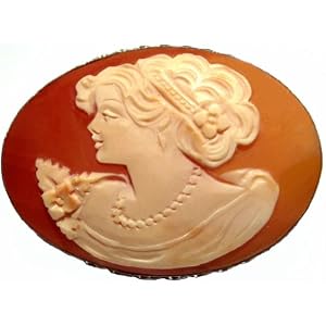 Cameo Pin Pendant Italian Sterling Silver Master Carved Carnelian Conch by