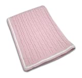 Nautica Kids Cable Knit Blanket Pink Hannah