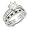 CZ Wedding Ring Sets - Sapphire Blue CZ Engagement & Wedding Rings - Size 8