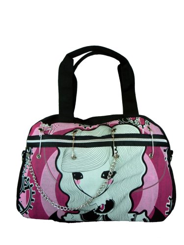 Click here to buy Skull: PUNK GOTHIC Shoulder Tote Bag *Pink Ladies+ Free Necklace.