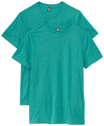 G-Star Men's Base Heather Short Sleeve 2-Pack Tee, Green, Medium