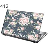 TaylorHe 15.6 inch 15 inch Laptop Skin Vinyl Decal with Colorful Patterns and Leather Effect Laminate MADE IN BRITAIN Vintage style Floral Patterns