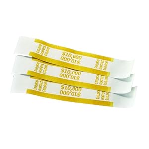 Currency Straps, Self-Stick, 10000, 1000/PK, Mustard, Sold as 1 Box ...