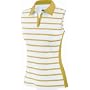 adidas ClimaCool Sleeveless Jersey Stripe Women's Polo - White/Appletini Large