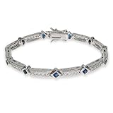 Elegant Sapphire and Diamond CZ Tennis Bracelet