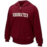 Nike Virginia Tech Hokies Youth Chicago Maroon Arched Lettering Full Zip Hoody Sweatshirt