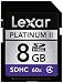 Lexar 8 GB Platinum II 60x Secure Digital High Capacity Card, LSD8GBBSBNA060