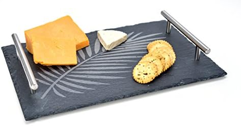 Slate Cheeseboard 12" x 8" Engraved with Handles-by KitchInnovations