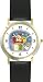 Santa Claus in Chimney Christmas Theme - WATCHBUDDY&reg; DELUXE TWO-TONE THEME WATCH - Arabic Numbers - Black Leather Strap-Size-Large ( Men's Size or Jumbo Women's Size )