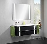 Badmöbelset Vedro in Hochglanz Grafit/Mint & Doppelwaschplatz vormon.