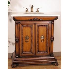 Upperclass Furniture P5511-03A Sink Chest- Under Mount White Ceramic Sink- 3 Cm Cream... by Upperclass Furniture