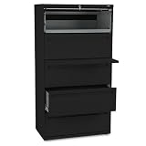 HON : 700 Series Five-Drawer Lateral File w/roll-Out & Posting Shelf, 36w, Black -:- Sold as 2 Packs of - 1 - / - Total of 2 Each