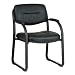 Faux Leather Visitors Chair with Sled Base (Black)
