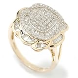 14K Gold 1.00ct Diamond Round & Baguette Ring