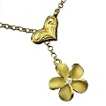 925 Silver Heart Clip Plumeria Anklet Hawaiian Jewelry