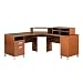 South Shore 7286780 U At Work Collection Corner Desk, Autumn Cherry & Solid Black
