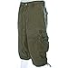 Molecule Men's Relaxed Fit Knee Hugger Green Cargo Shorts - Longer 3/4 Length Cargos | USA 31