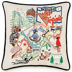 West Virginia State Pillow by Catstudio