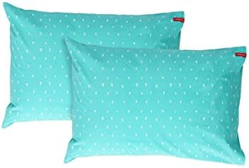 SWENYO Pillowcase Set of Two (Teal White Triangles)