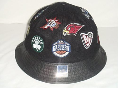 New! Black NBA Eastern Conference Embroidered Team Logo Bucket Hat with Leather Brim! (S/M)